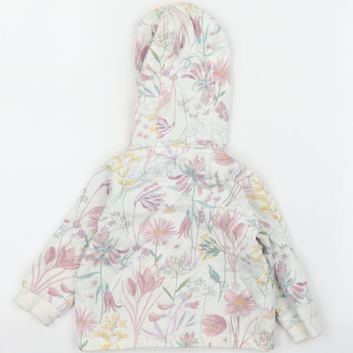 NEXT Girls White Floral  Cardigan Jumper Size 9-12 Months