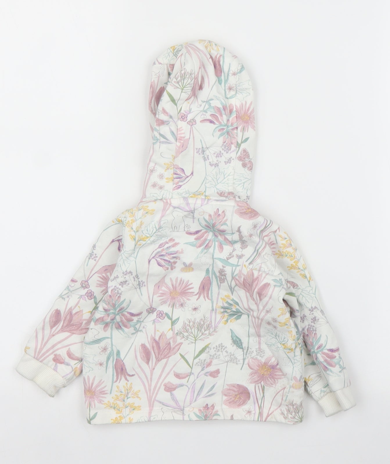 NEXT Girls White Floral  Cardigan Jumper Size 9-12 Months