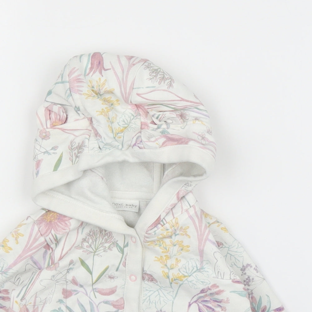 NEXT Girls White Floral  Cardigan Jumper Size 9-12 Months