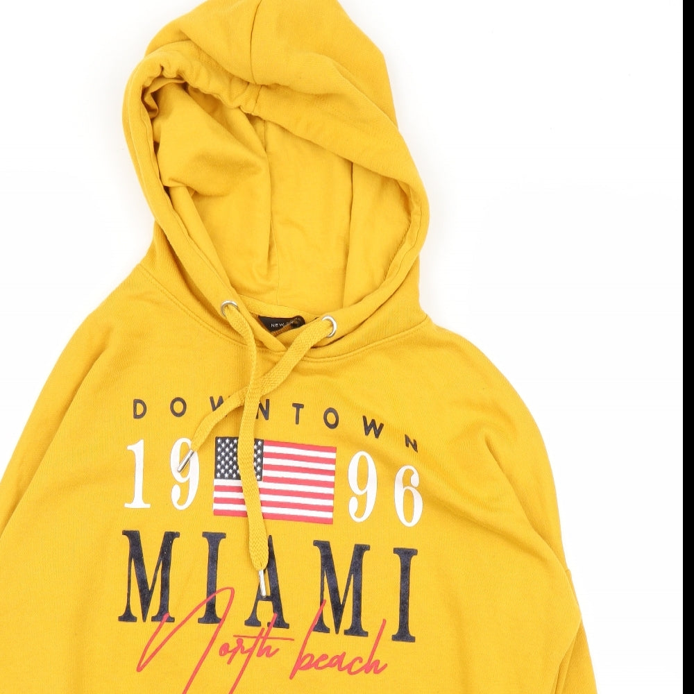 New Look Womens Yellow   Pullover Hoodie Size 10