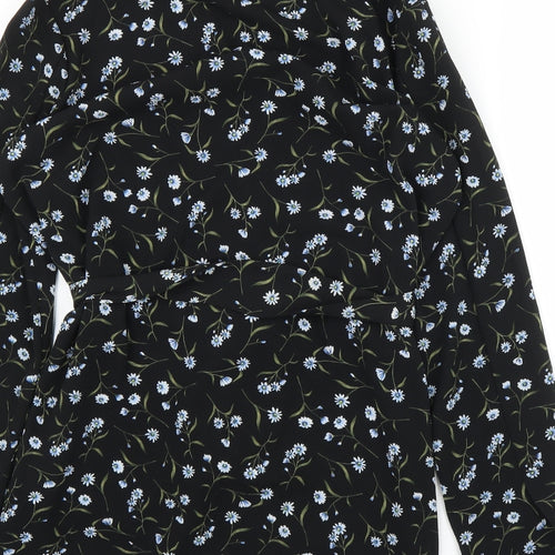 H&M Womens Black Floral  Kimono Blouse Size S