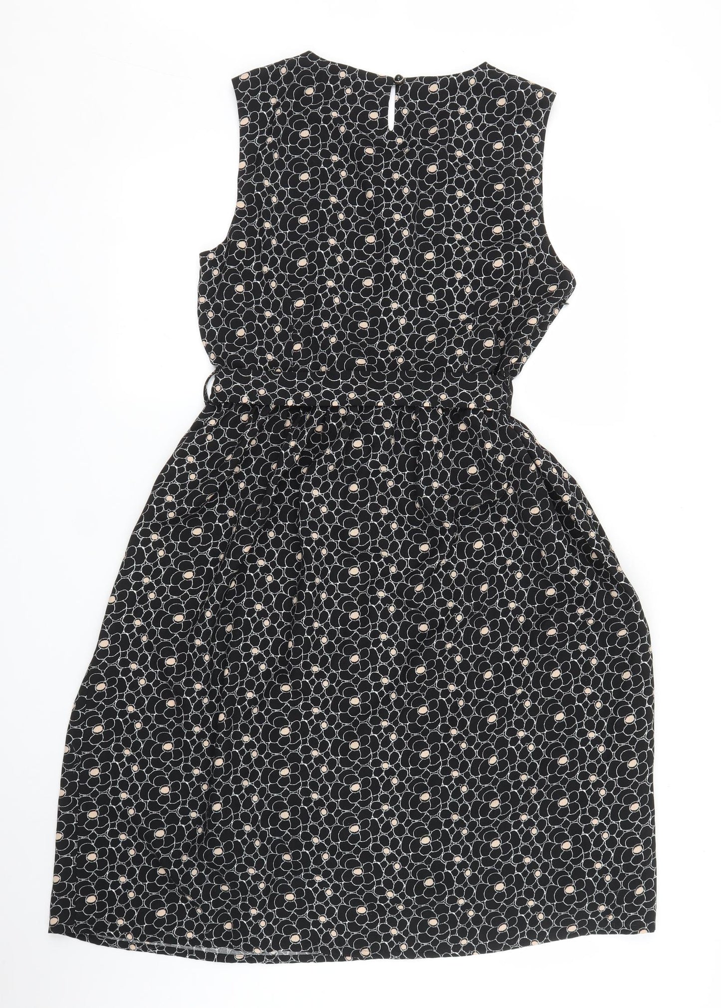 Mela Womens Black Floral  A-Line  Size 12