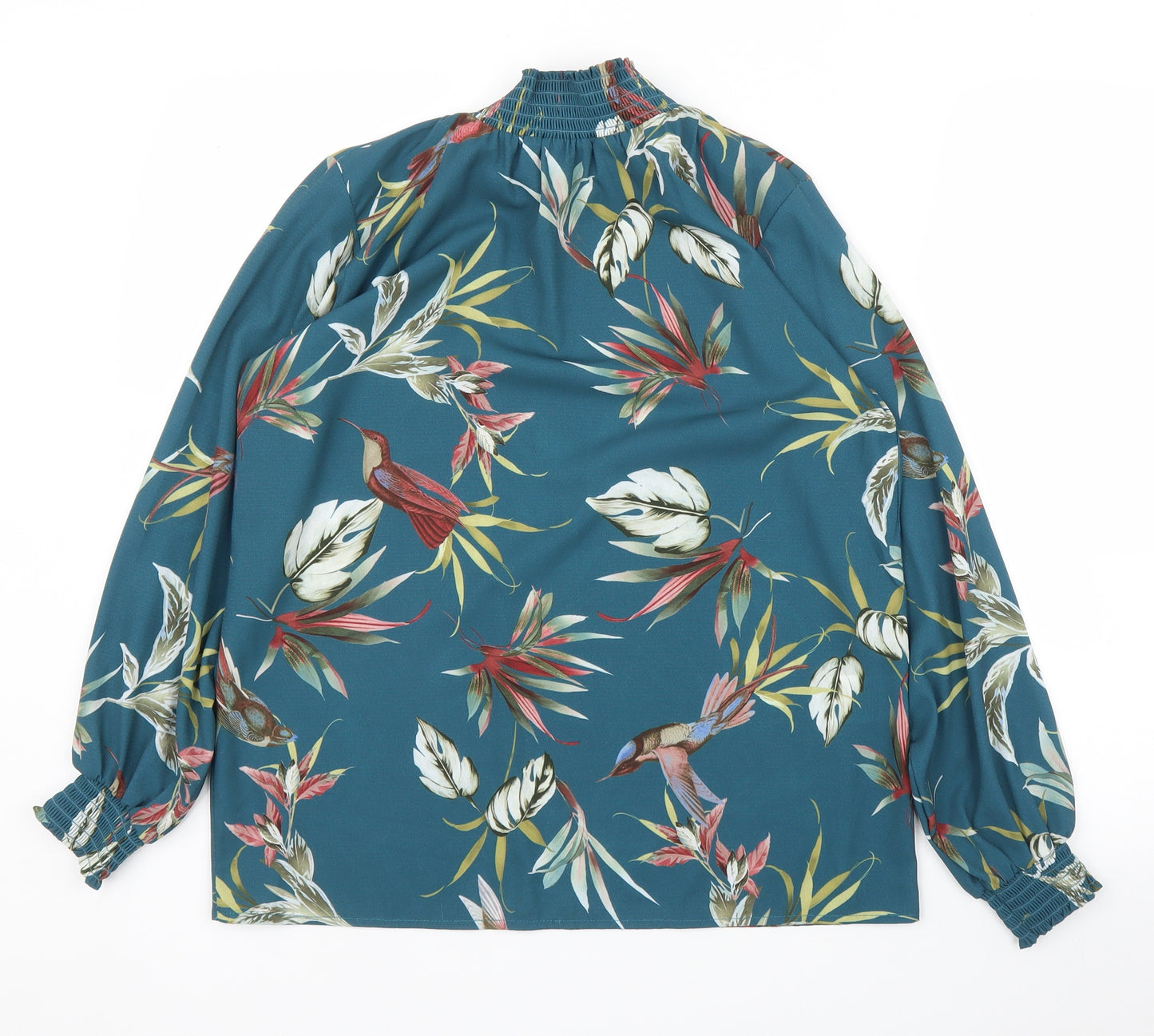 Fransa Womens Green Floral  Basic Blouse Size S