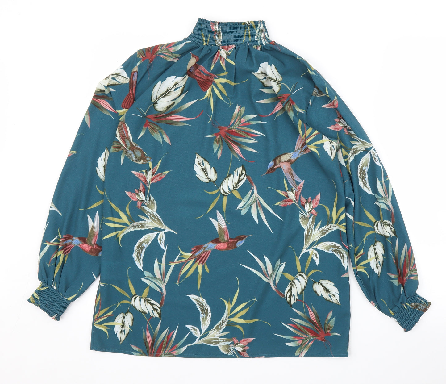 Fransa Womens Green Floral  Basic Blouse Size S