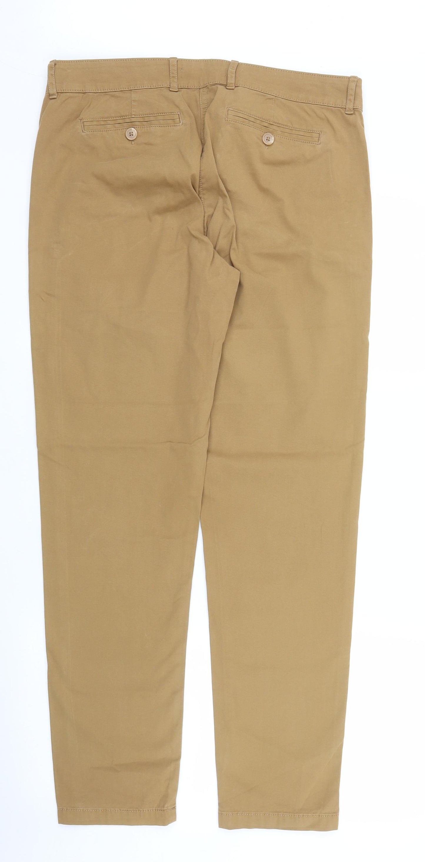 M&S Womens Beige   Chino Trousers Size 12 L29 in