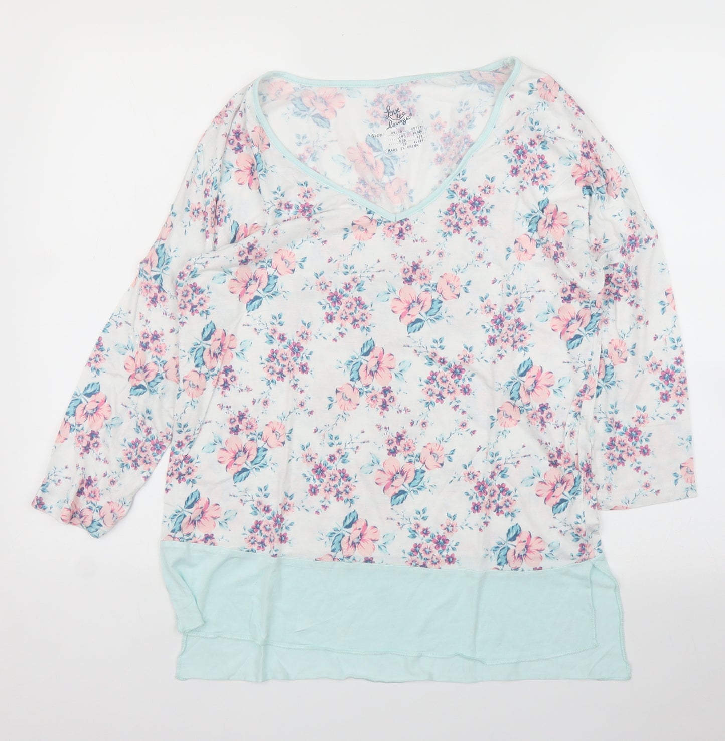 Primark Womens White Floral  Cami Pyjama Top Size 10