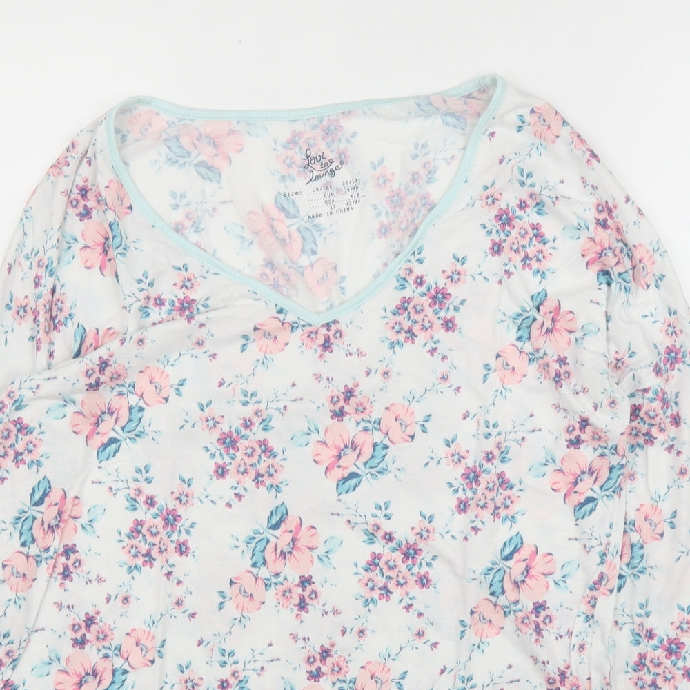 Primark Womens White Floral  Cami Pyjama Top Size 10