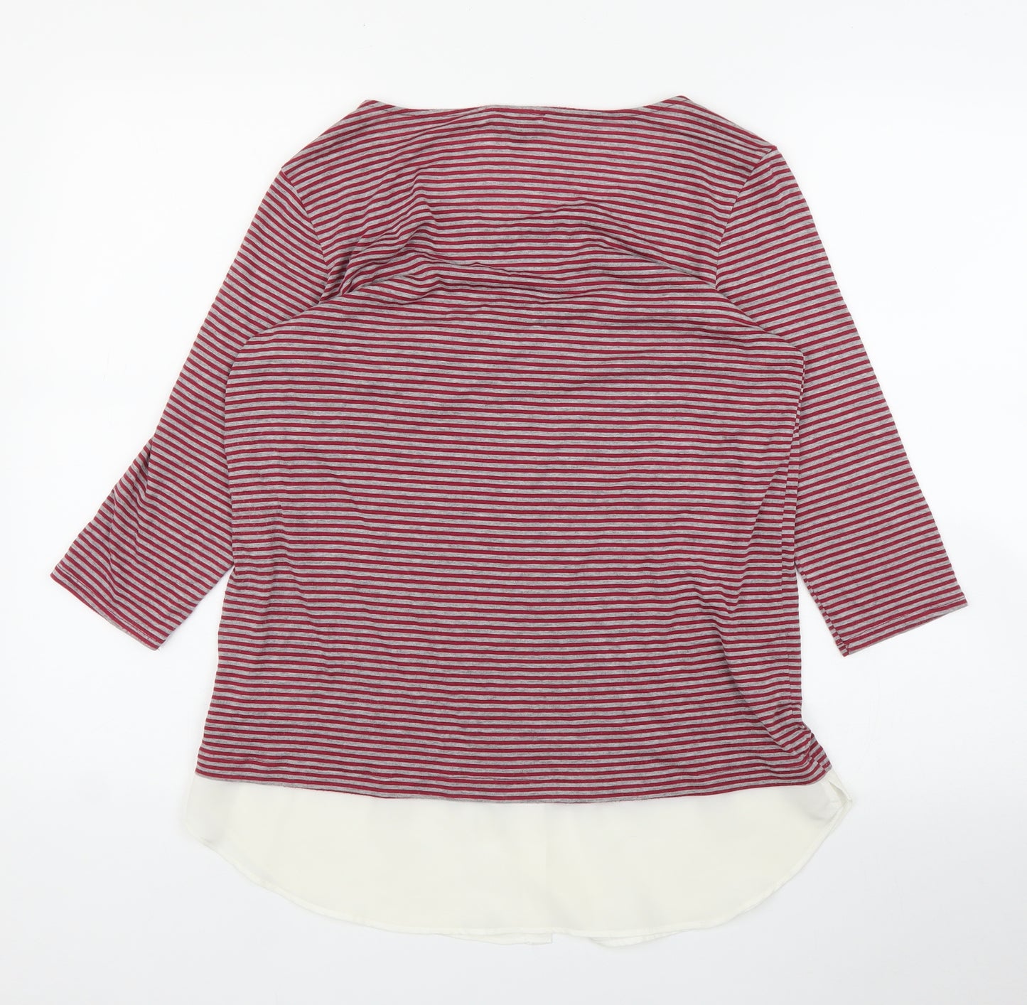 Warehouse Womens Red Striped  Basic Blouse Size 12
