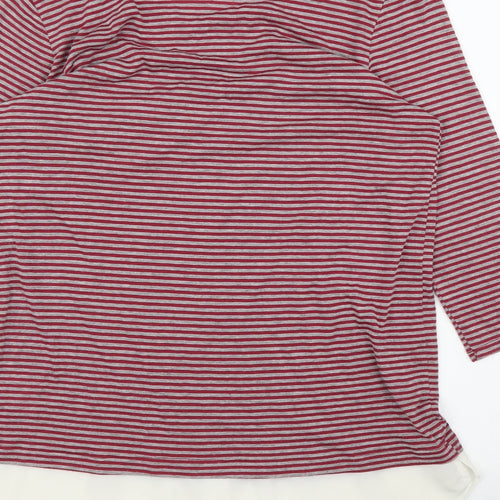 Warehouse Womens Red Striped  Basic Blouse Size 12