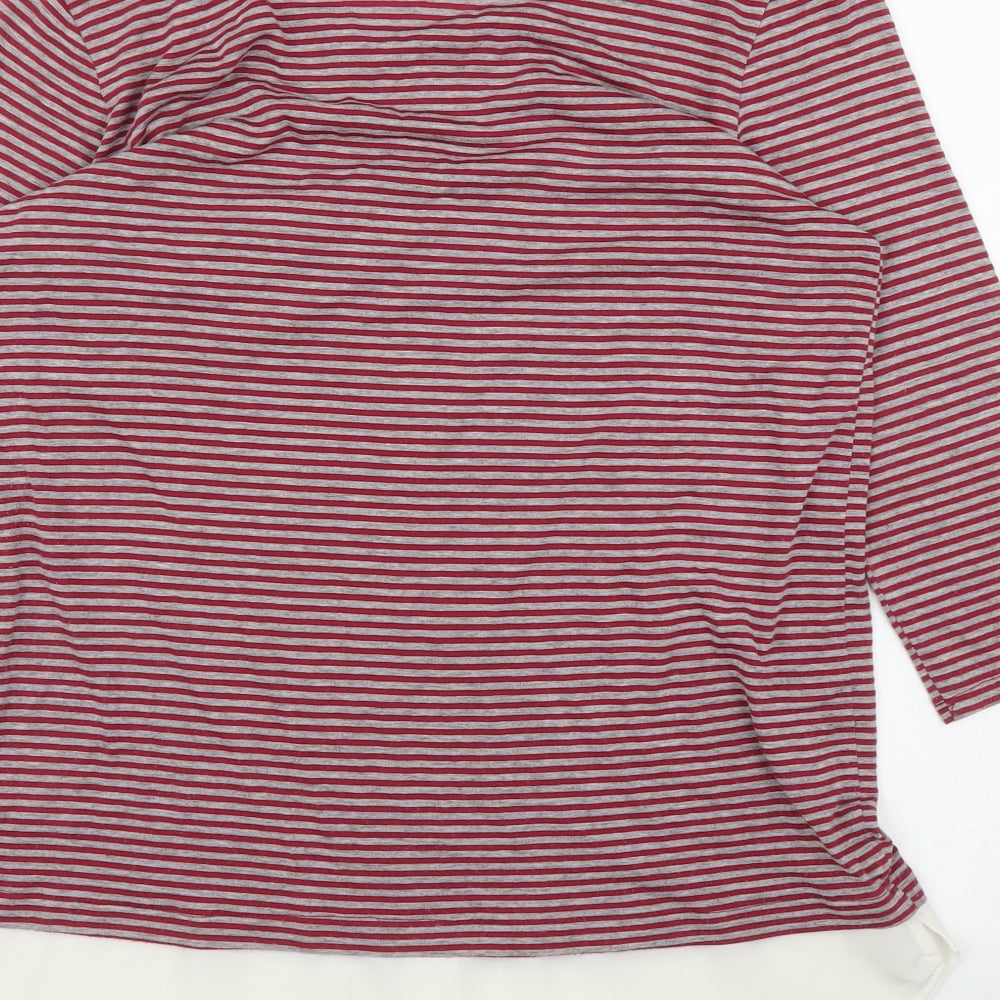 Warehouse Womens Red Striped  Basic Blouse Size 12