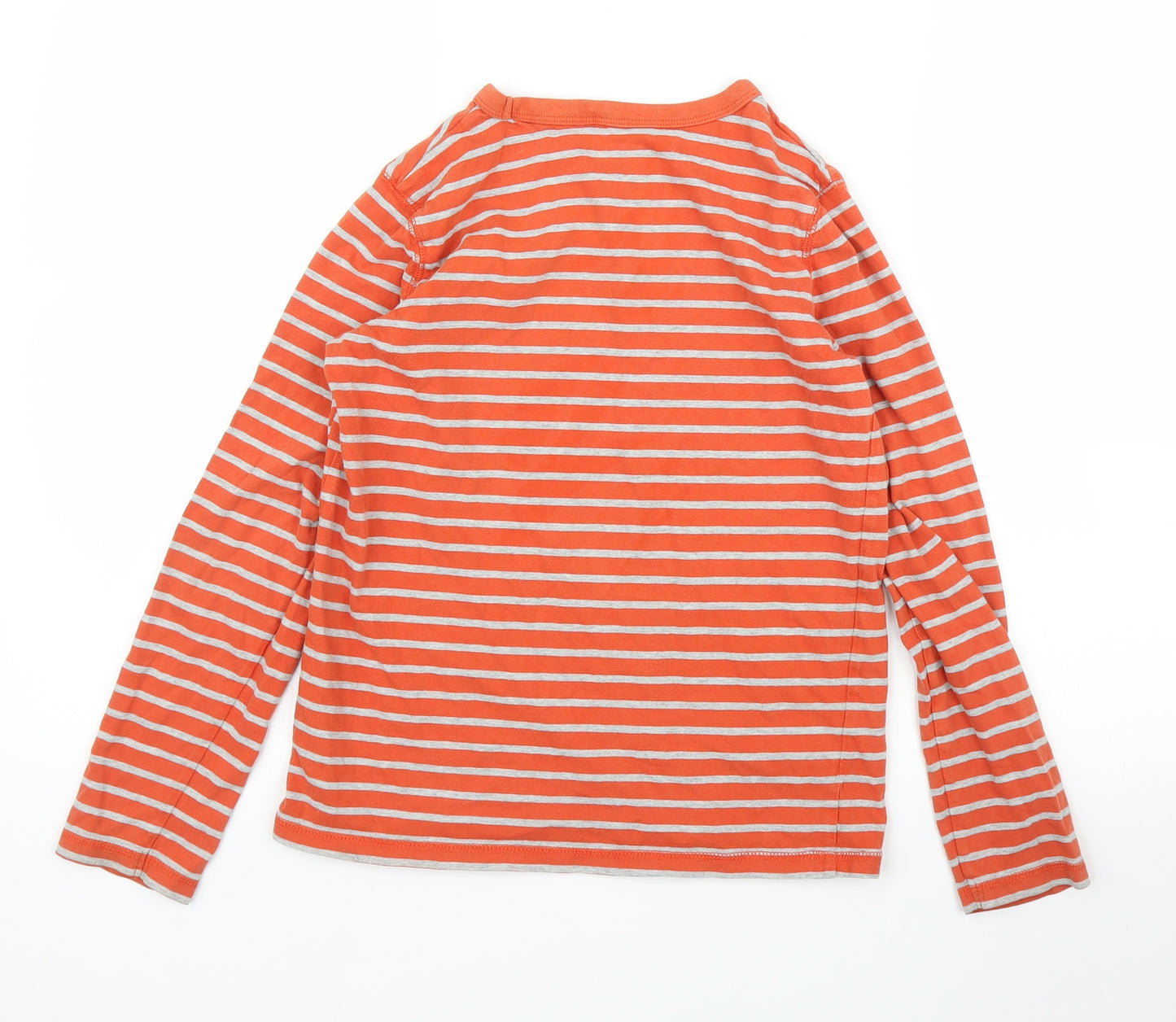 Boden Girls Orange Striped  Basic T-Shirt Size 11 Years