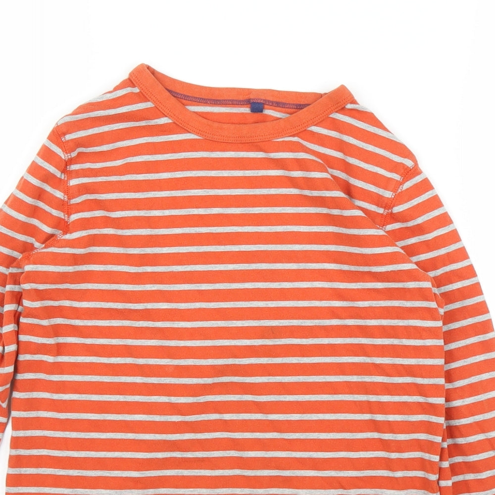 Boden Girls Orange Striped  Basic T-Shirt Size 11 Years