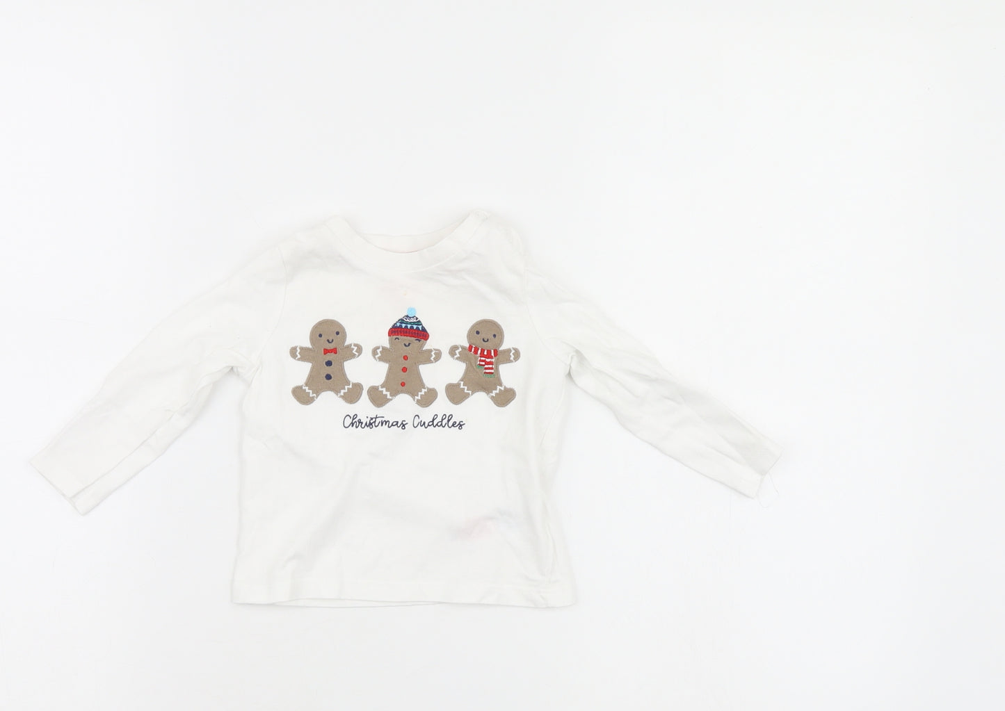 F&F Baby White   Basic T-Shirt Size 36 Months  - Christmas T shirt