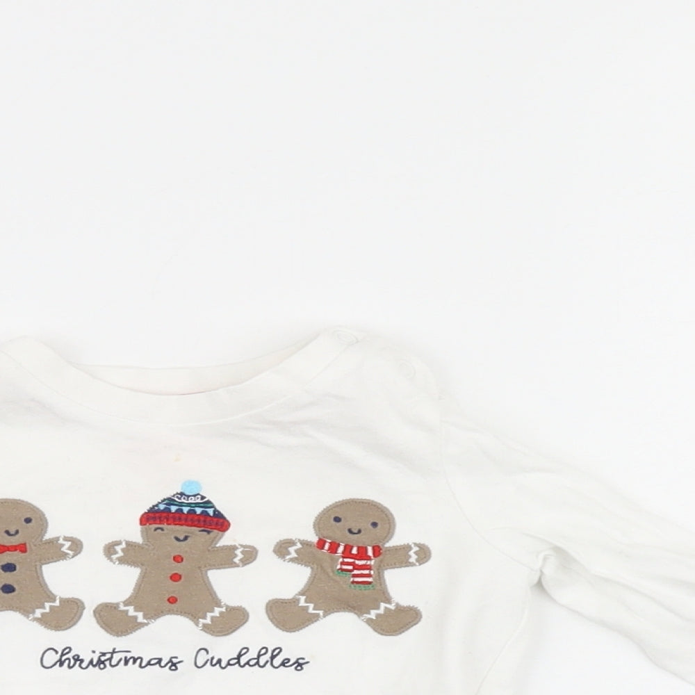 F&F Baby White   Basic T-Shirt Size 36 Months  - Christmas T shirt