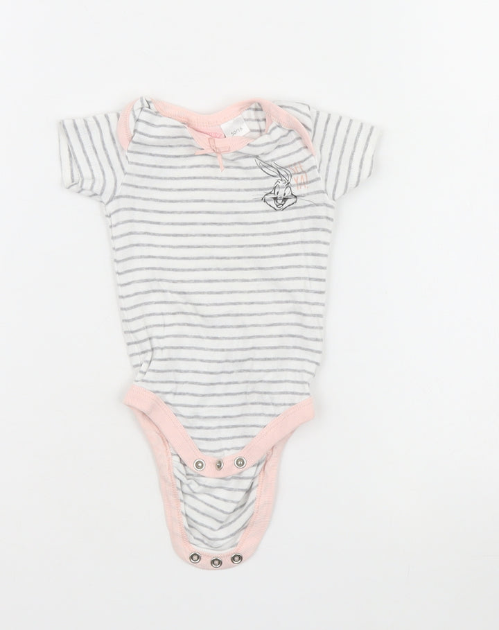 Looney Toons Girls Multicoloured Striped Babygrow One-Piece Size 0-3 Months