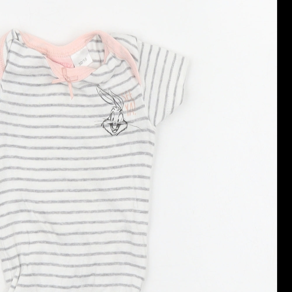 Looney Toons Girls Multicoloured Striped  Babygrow One-Piece Size 0-3 Months