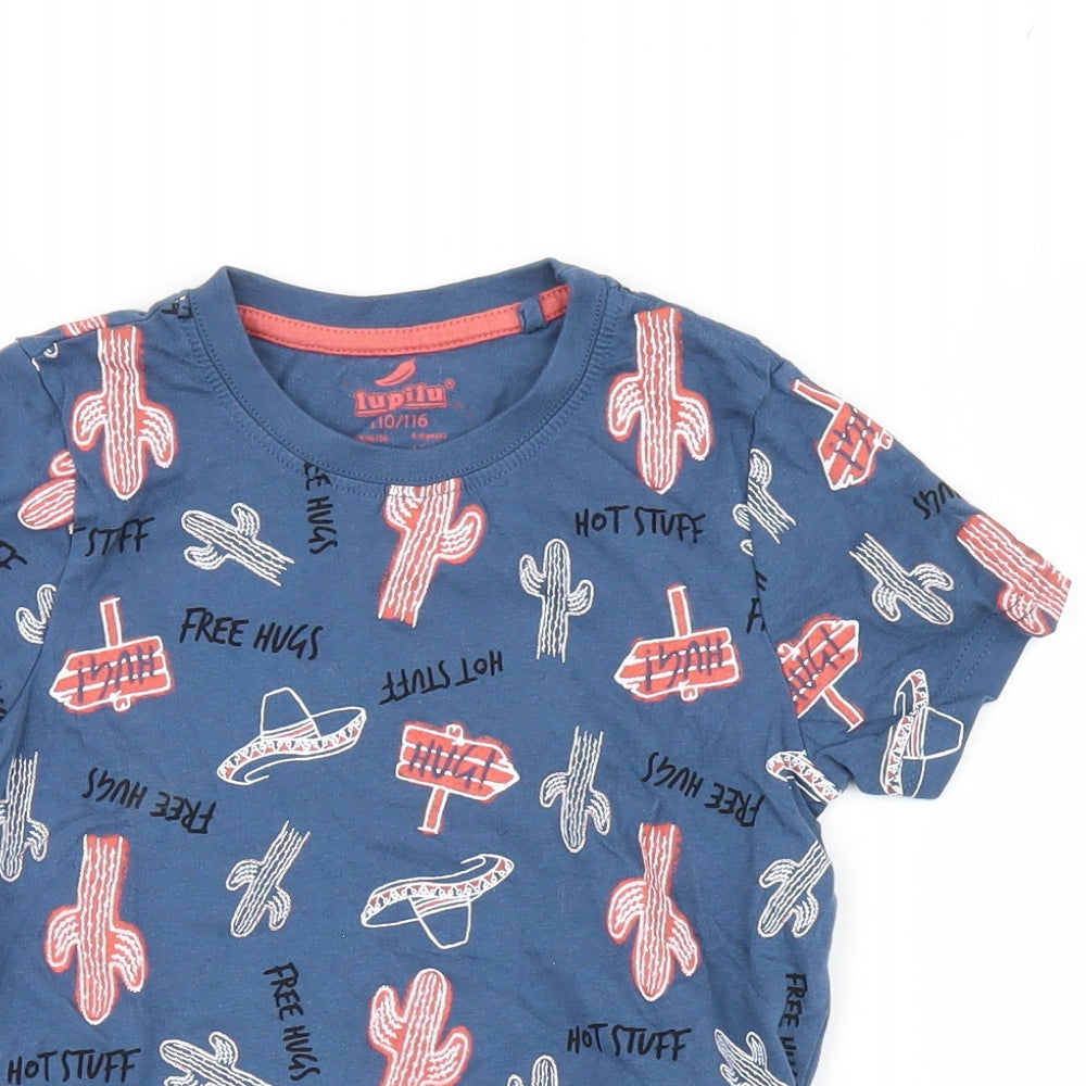 IUPILU Boys Blue   Basic T-Shirt Size 5-6 Years