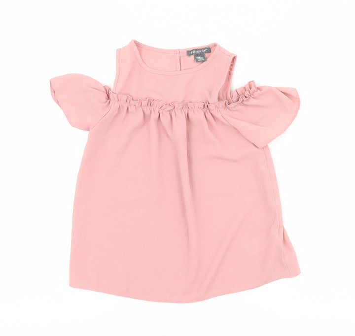 Primark Girls Pink Basic Blouse Size 9-10 Years