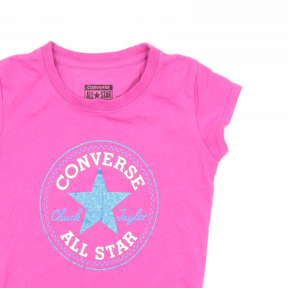 Converse Girls Pink   Basic T-Shirt Size 9-10 Years