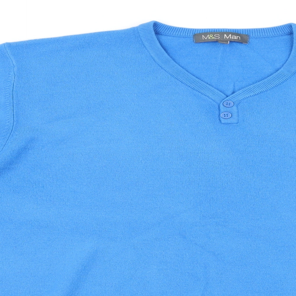 Marks and Spencer Mens Blue   Pullover Jumper Size XL