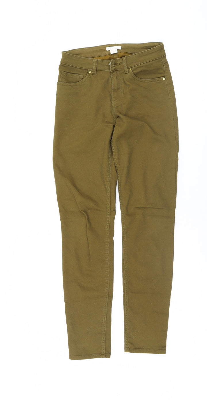 H&M Womens Green   Skinny Jeans Size 34 L29 in