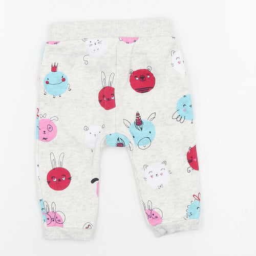 George Girls Grey   Jogger Trousers Size 3-6 Months