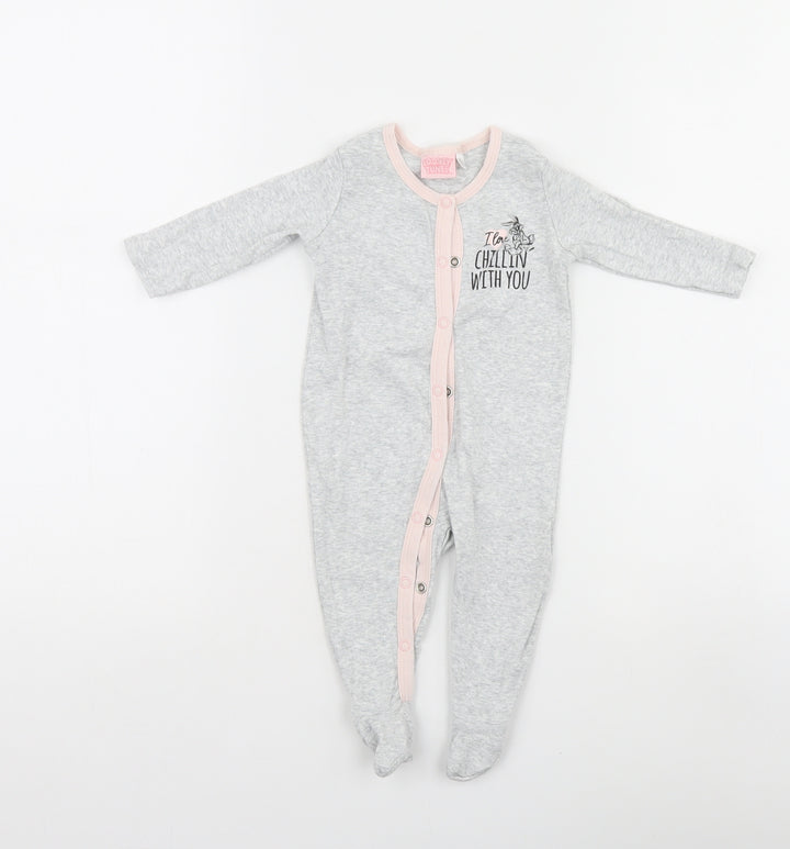 Looney Toons Girls Grey   Babygrow One-Piece Size 0-3 Months