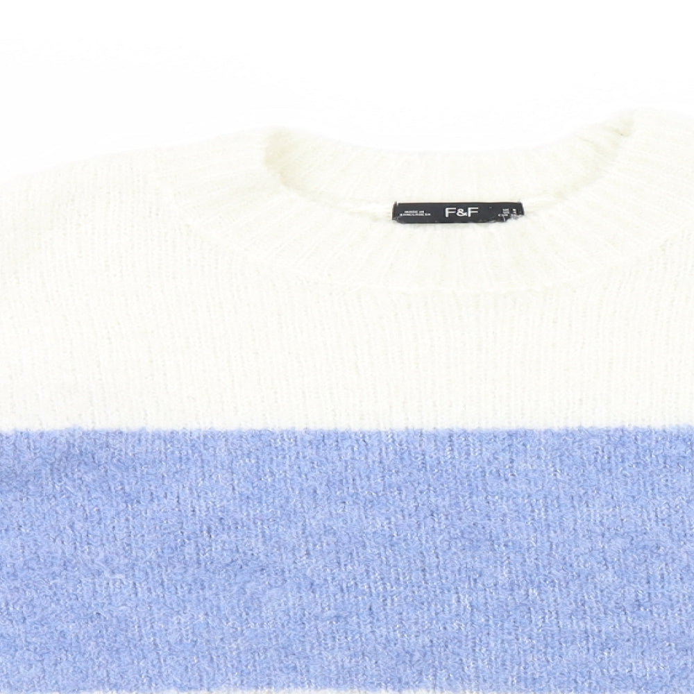 F&F Womens Multicoloured Striped  Pullover Jumper Size 8