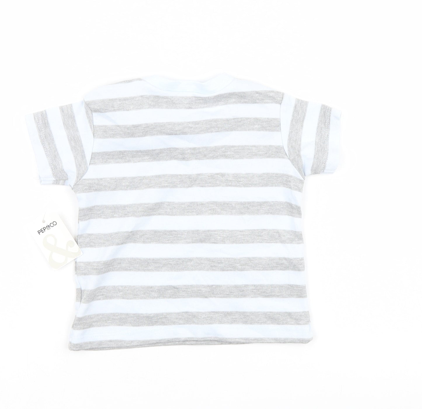 pep & co Boys Ivory Striped  Basic T-Shirt Size 36 Months