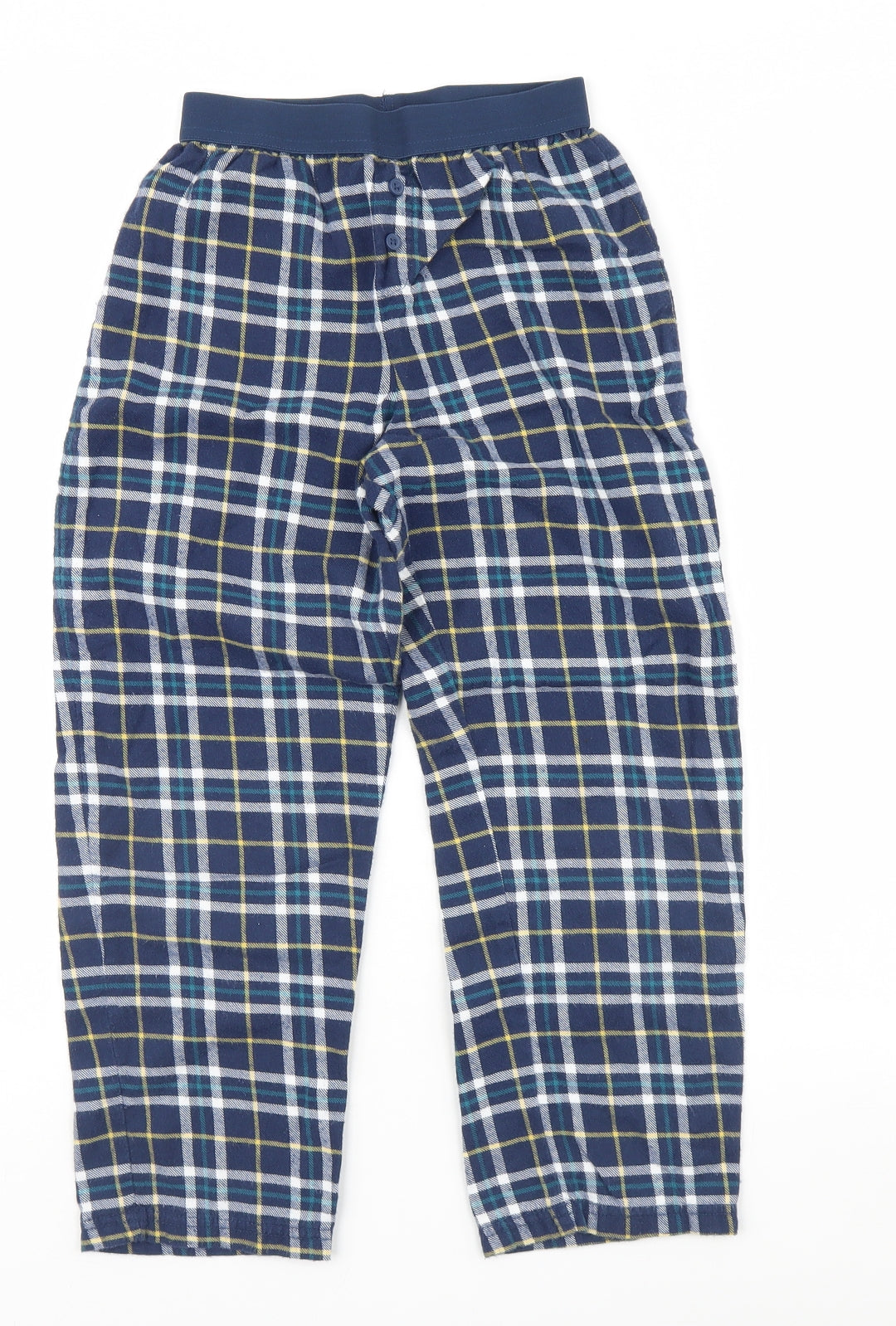 Marks and Spencer Boys Blue Check   Pyjama Pants Size 8-9 Years
