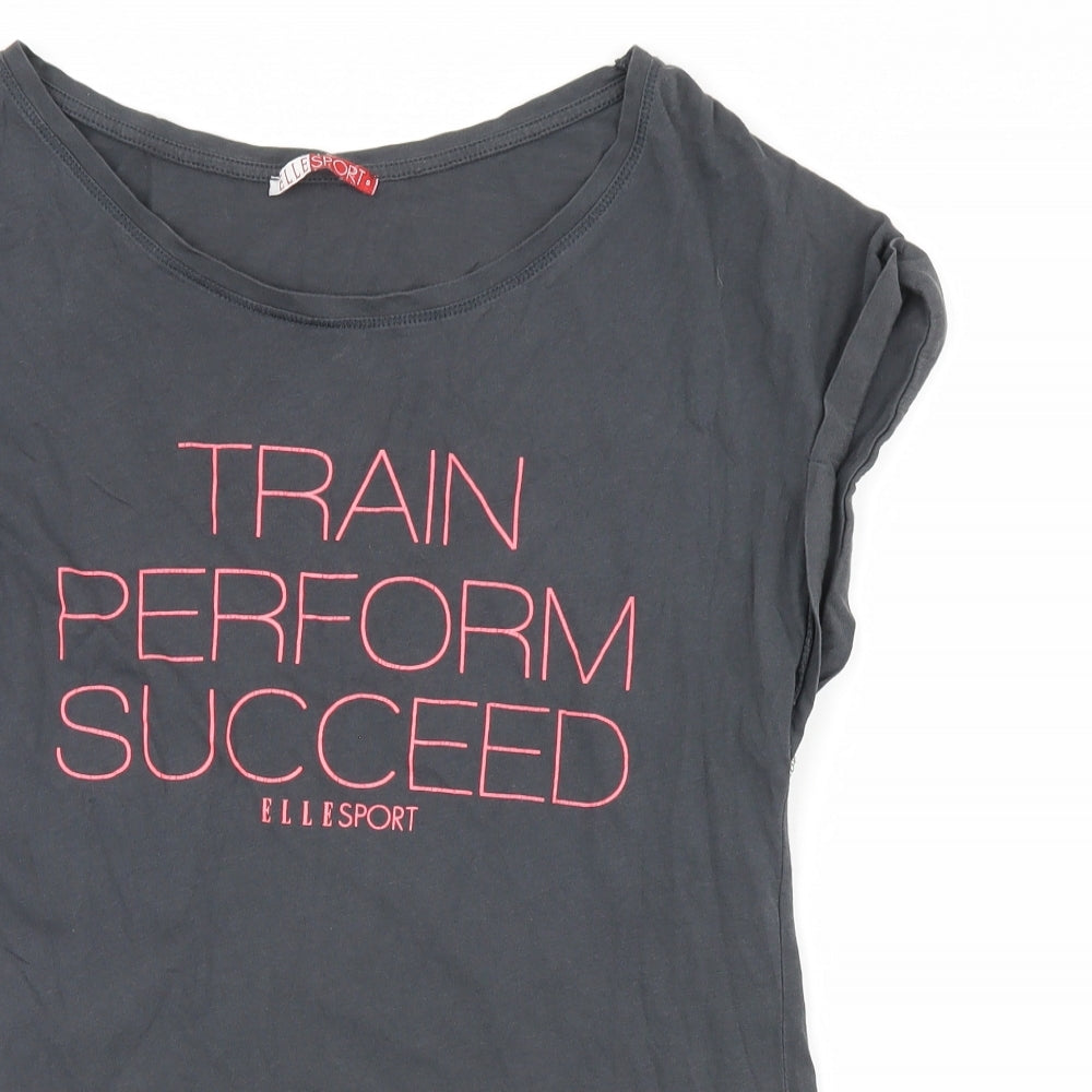 Elle Sport Womens Grey   Basic T-Shirt Size 10