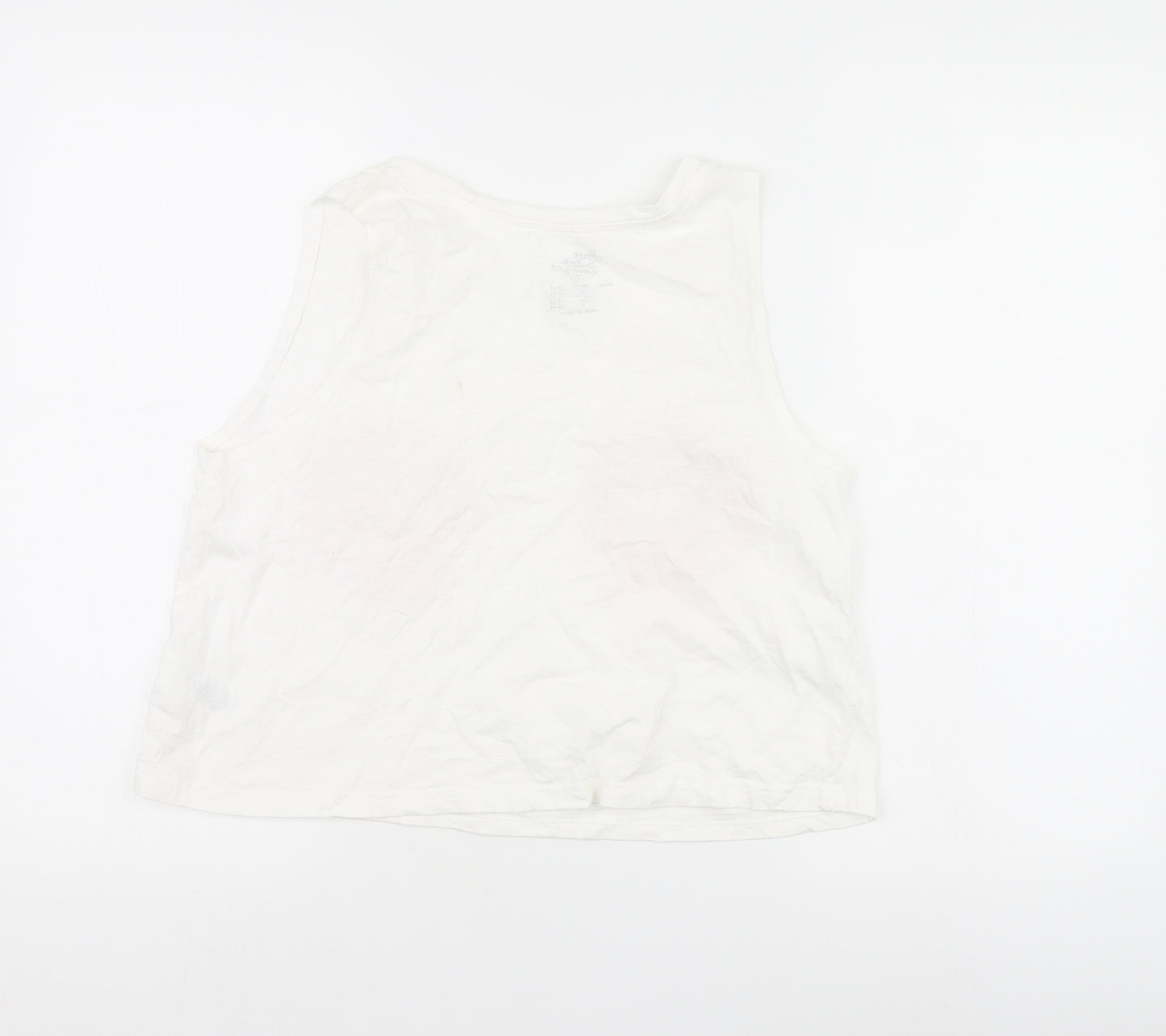 Love To Lounge Womens White Solid  Top Pyjama Top Size L