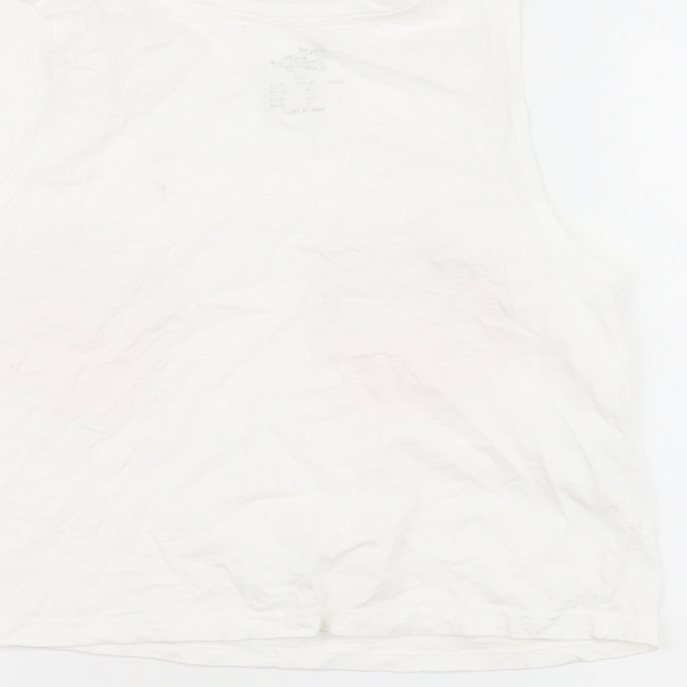 Love To Lounge Womens White Solid  Top Pyjama Top Size L