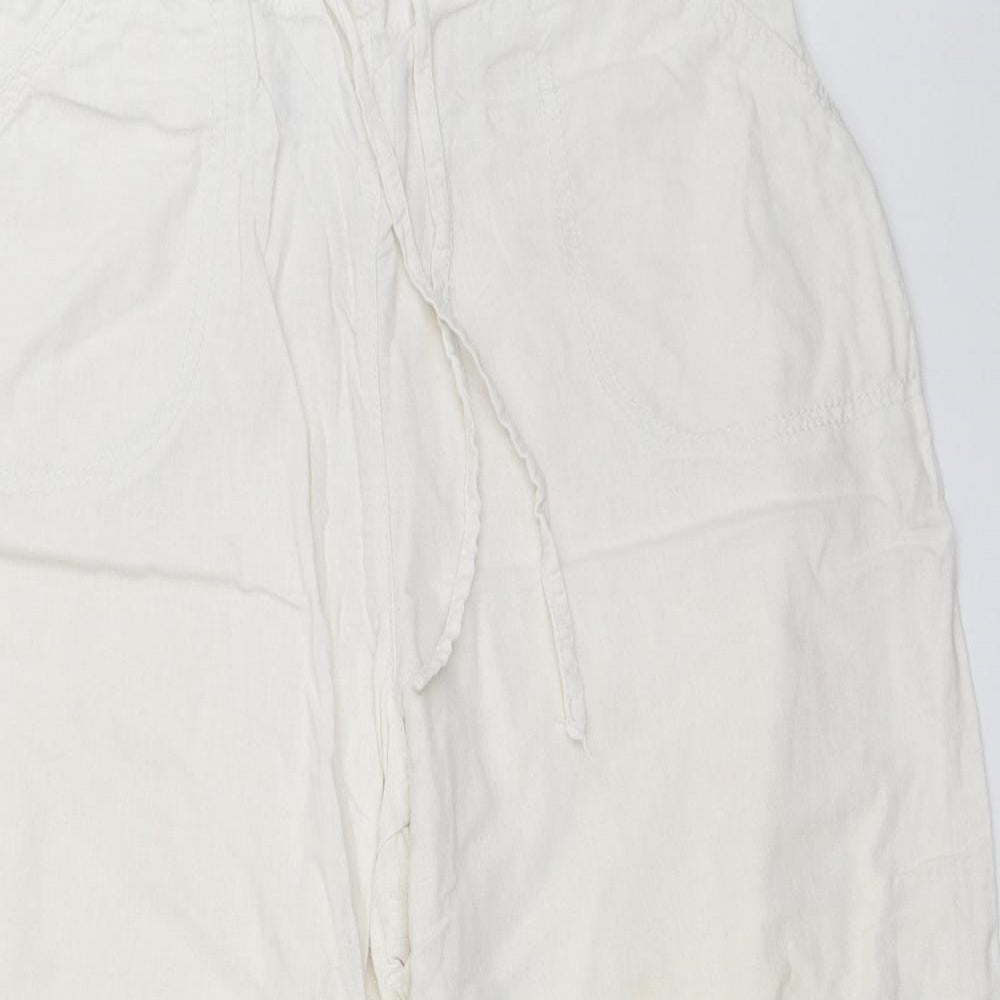 BHS Womens White   Cropped Trousers Size 16 L22 in
