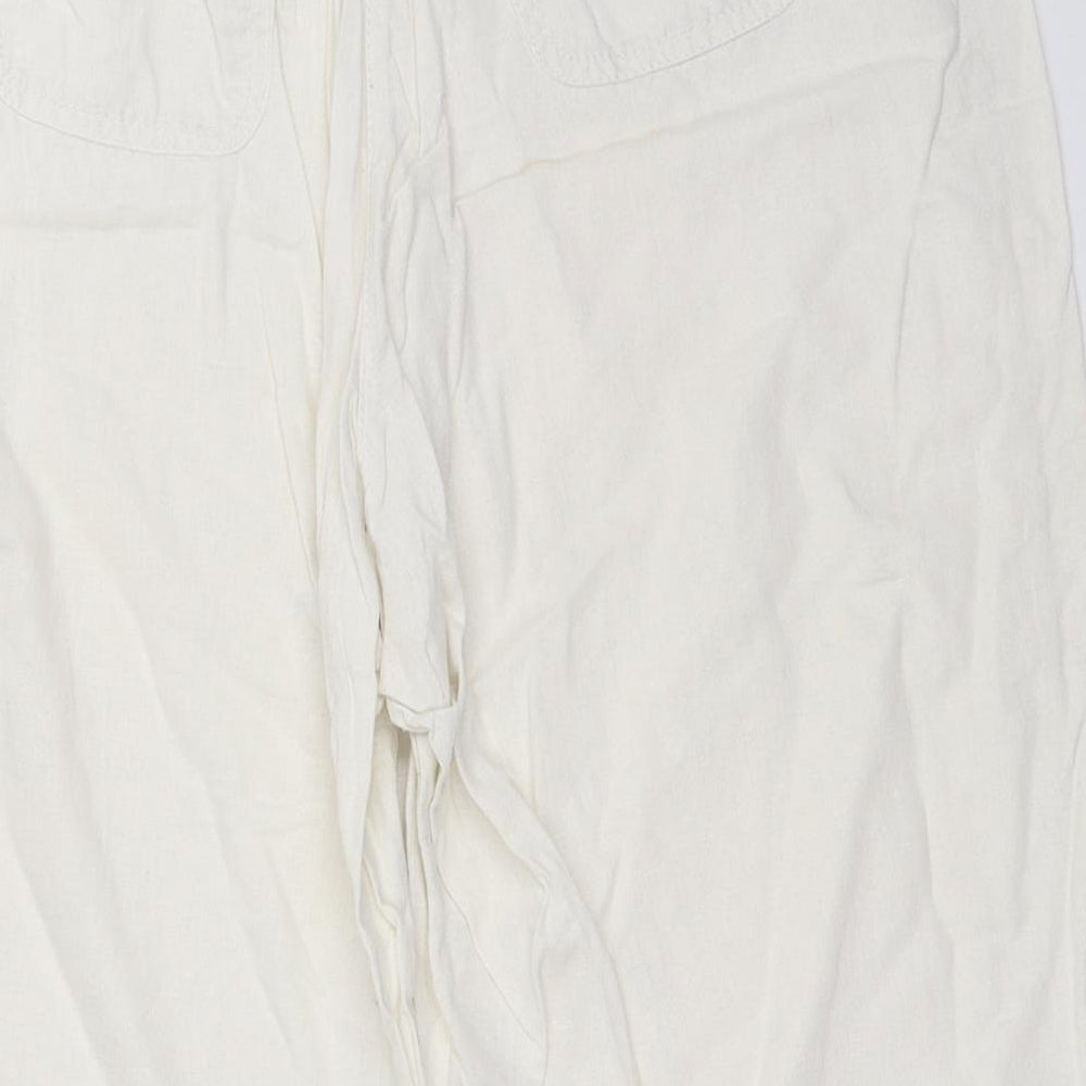 BHS Womens White   Cropped Trousers Size 16 L22 in
