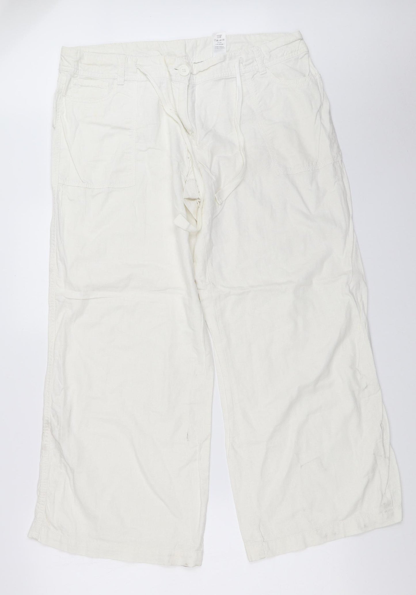 NEXT Womens White   Trousers  Size 16 L28.5 in