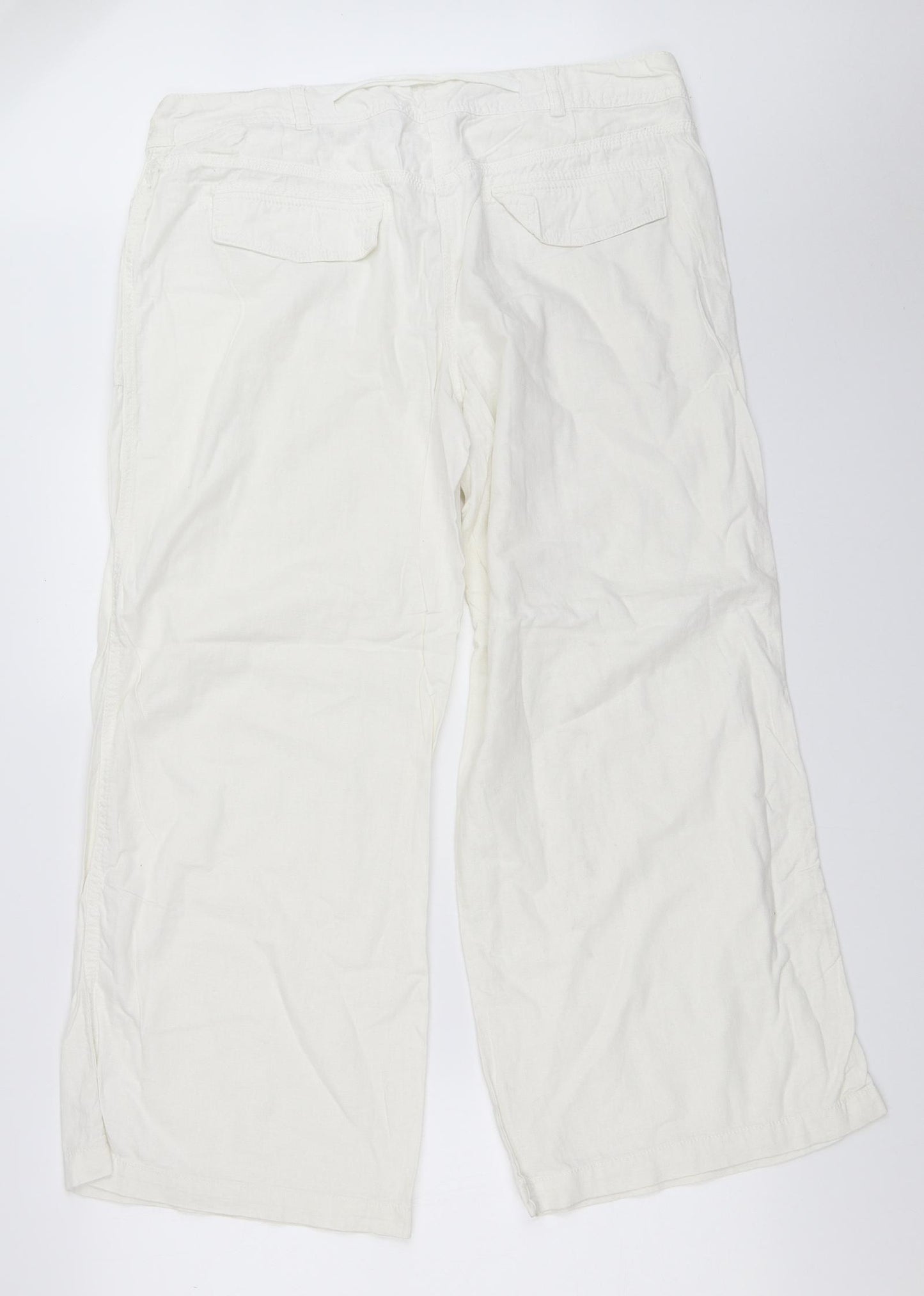 NEXT Womens White   Trousers  Size 16 L28.5 in