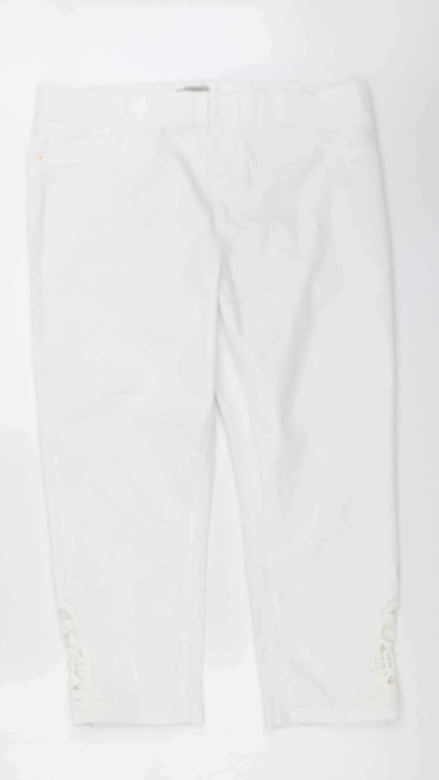 Matalan Womens White   Cropped Trousers Size 16 L23 in