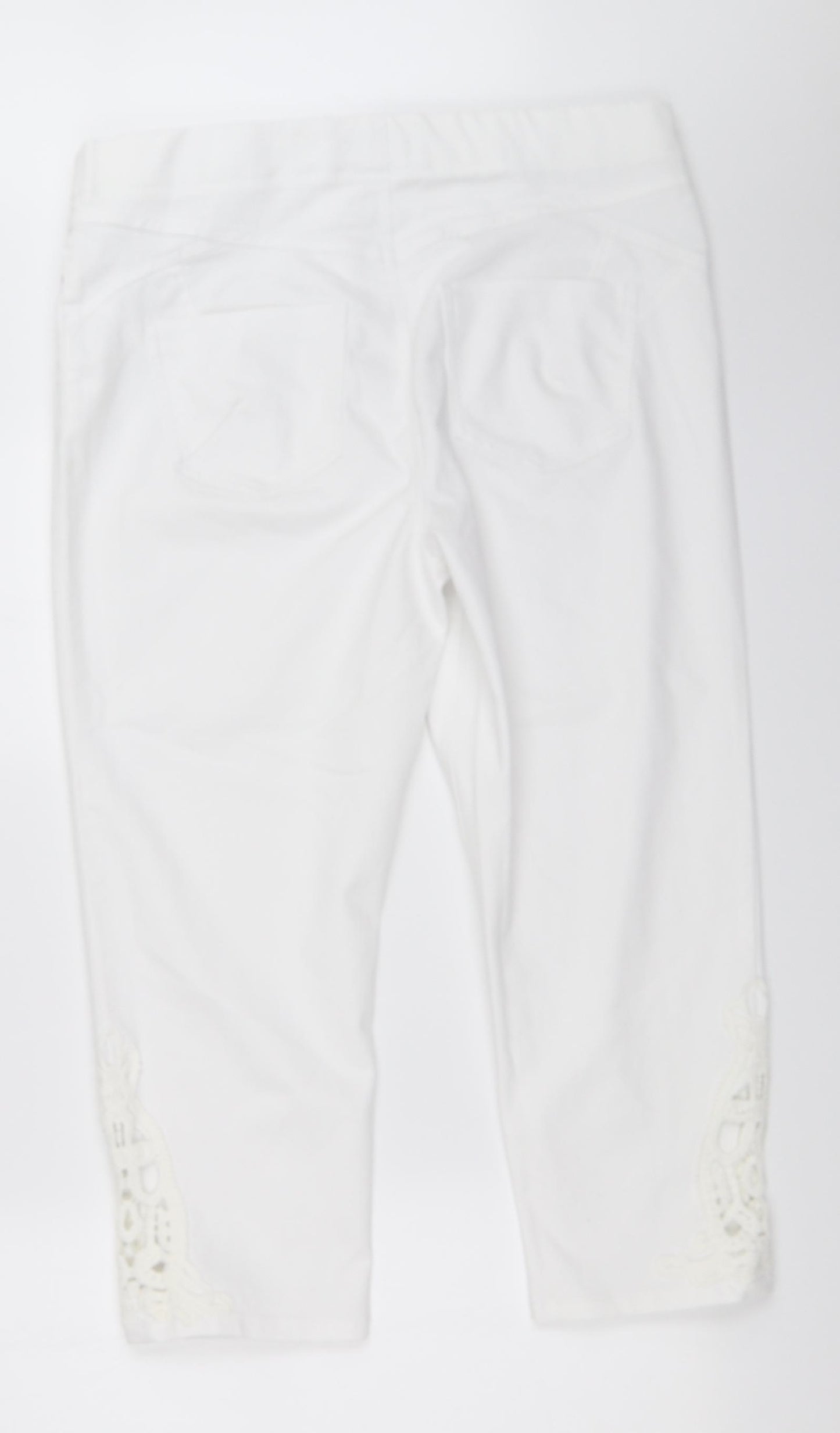 Matalan Womens White   Cropped Trousers Size 16 L23 in