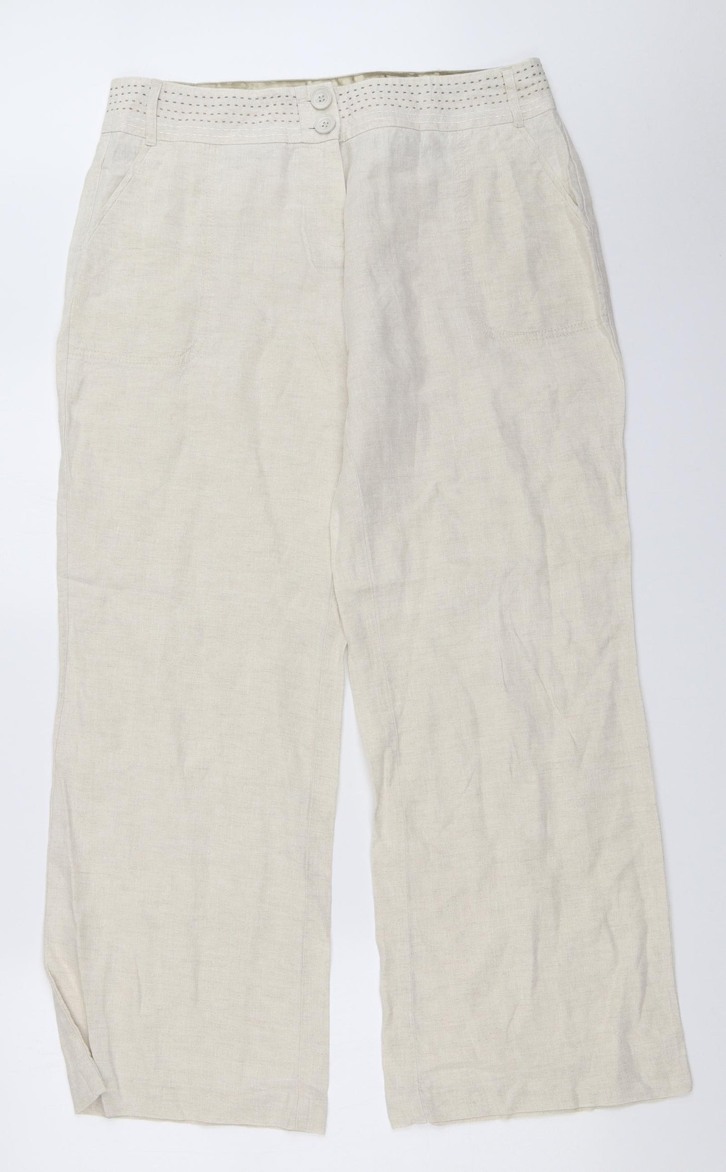 Per Una Womens Beige   Trousers  Size 14 L28 in
