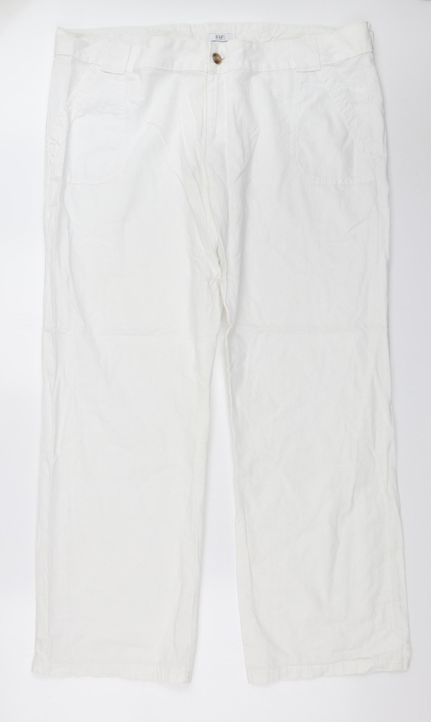 F&F Womens White   Trousers  Size 20 L30.5 in