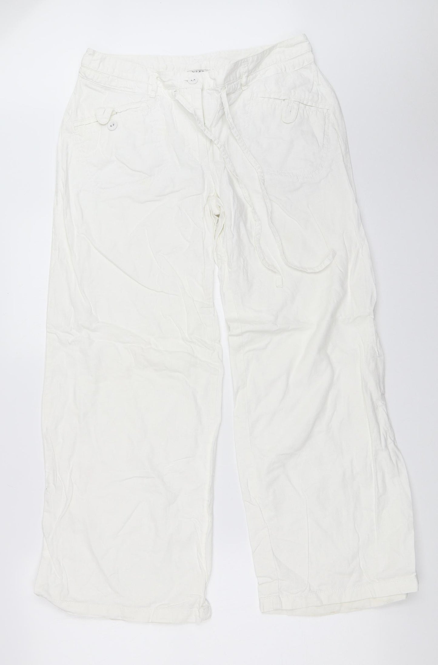 NEXT Womens White   Trousers  Size 12 L28 in