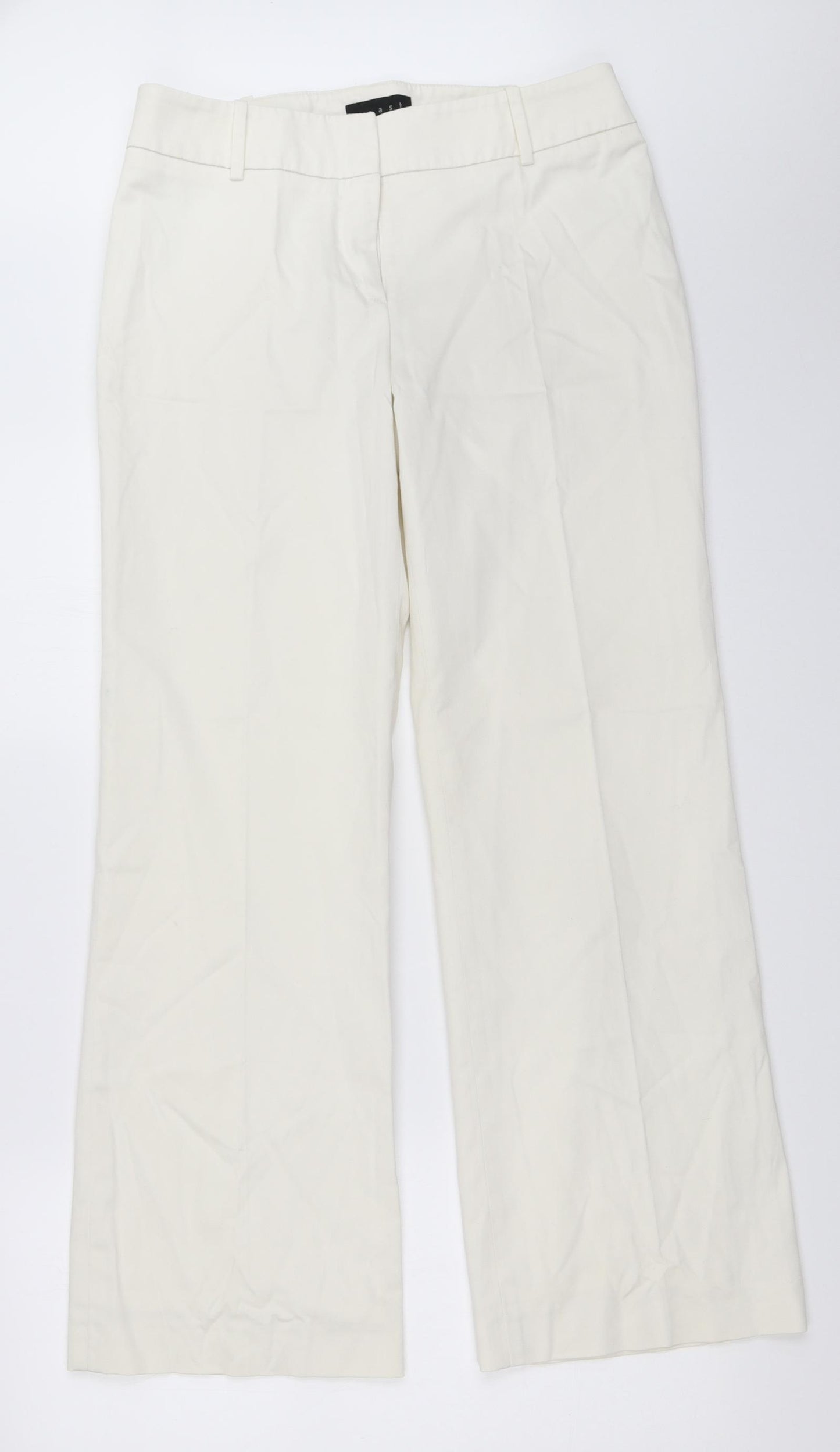Coast Womens White   Trousers  Size 12 L29.5 in
