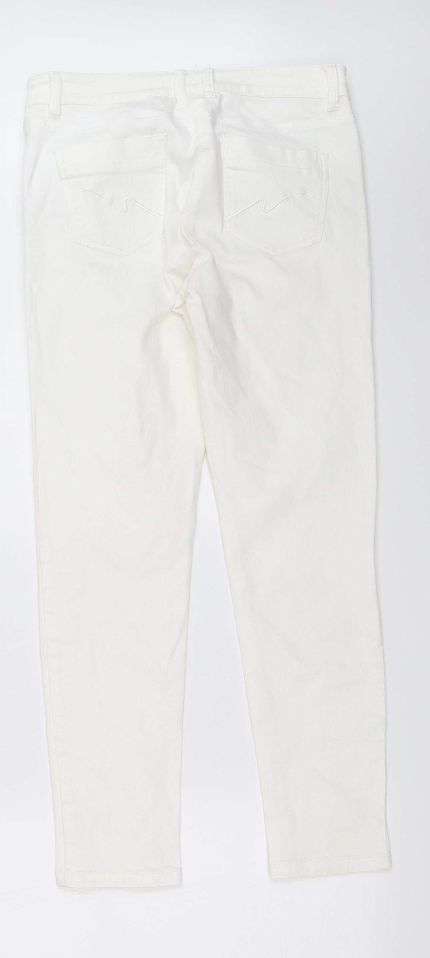 NEXT Womens White   Skinny Jeans Size 12 L28 in