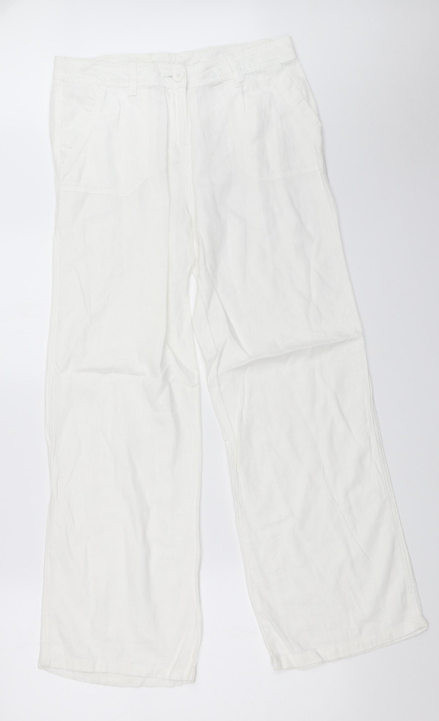 Marks and Spencer Womens White   Trousers  Size 12 L29.5 in