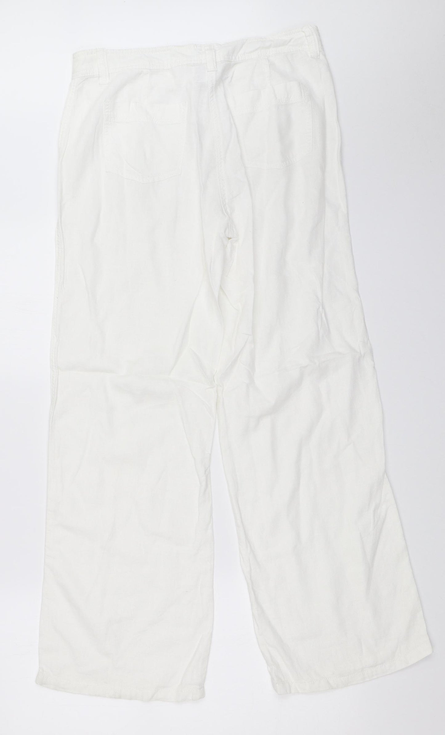 Marks and Spencer Womens White   Trousers  Size 12 L29.5 in