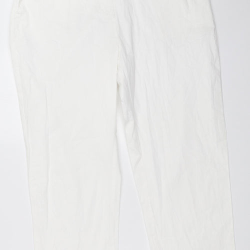 Adini Womens White   Trousers  Size L L26 in
