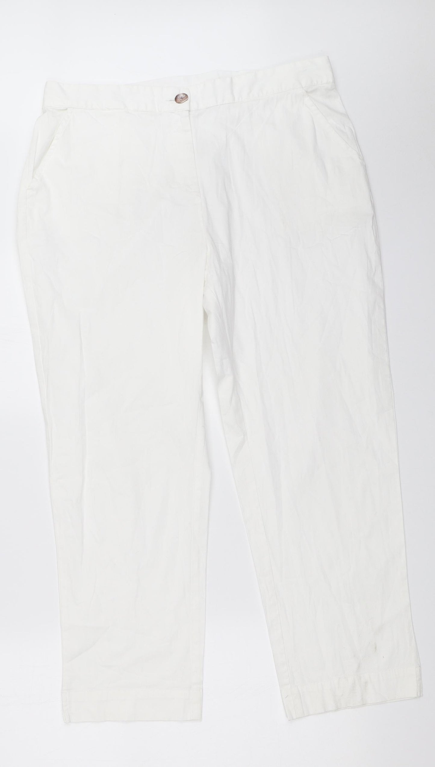 Adini Womens White   Trousers  Size L L26 in