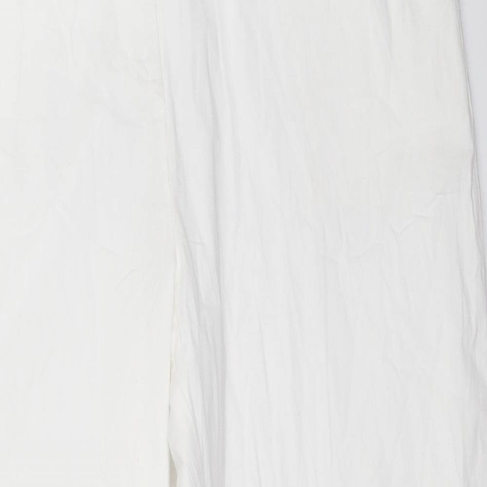 Adini Womens White   Trousers  Size L L26 in