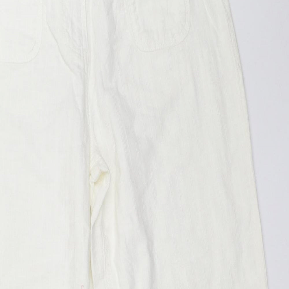 Per Una Womens White   Trousers  Size 10 L28 in
